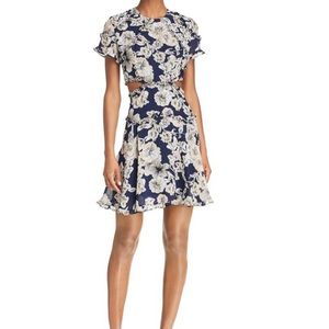 NWT | Bardot | Halter | Ruffle | Blue Floral Dress | EUR 36